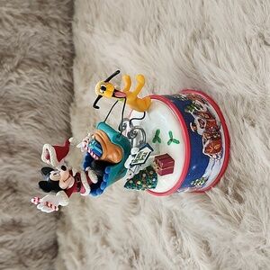Enesco Disney Jingle Bell Musical decoration Christmas scene Mickey Santa Pluto
